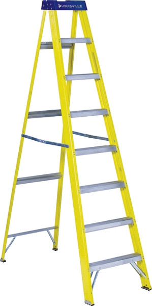 Louisville FS2008 Step Ladder, 147 in Max Reach H, 7-Step, 250 lb, Type I Duty Rating, 3 in D Step, Fiberglass [SKU: ORG5522081]
