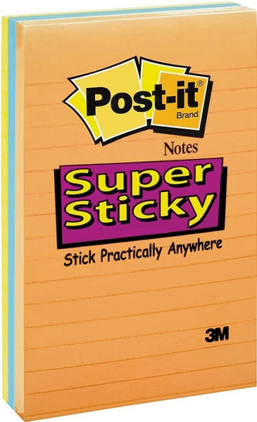 Post-it 4645-35SAN Super Sticky Note, Assorted Neon [SKU: ORG2299295]