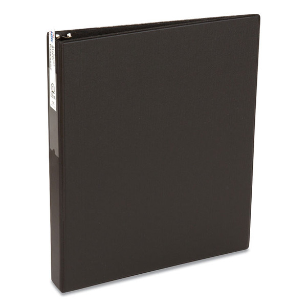 Economy Non-View Binder with Round Rings, 3 Rings, 1" Capacity, 11 x 8.5, Black, (4301) [SKU: AVE04301]