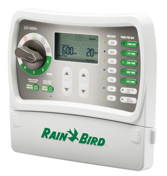 Rain Bird SST400IN Irrigation Timer, 120 V, 4 -Zone, 1 -Program, Digital Display, Wall Mounting [SKU: ORG3070943]