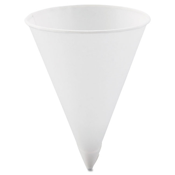 Cone Water Cups, Paper, 4.25 oz, Rolled Rim, White, 200/Bag, 25 Bags/Carton [SKU: SCC42R2050]