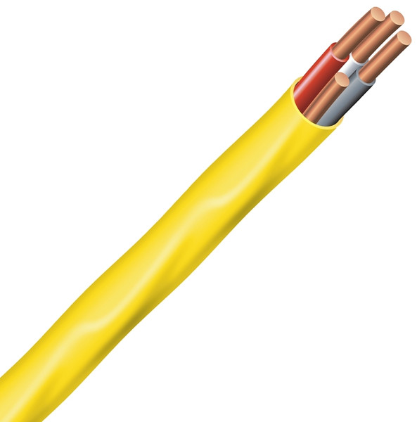 Southwire 12/3NM-WGX25 Sheathed Cable, 12 AWG Wire, 3 -Conductor, 25 ft L, Copper Conductor, PVC Insulation [SKU: ORG6998710]