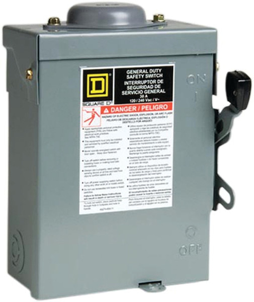 Square D D221NRBCP Safety Switch, 2 -Pole, 30 A, 240 V, Lug Terminal [SKU: ORG6028526]