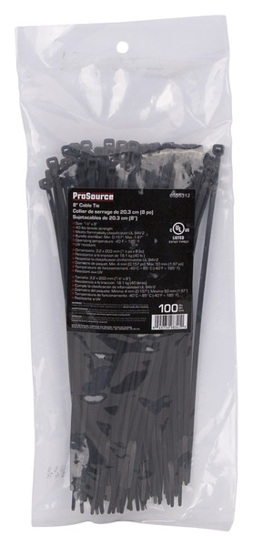 ProSource CV200SW-1003L Cable Tie, 50 mm Max Bundle Dia, Self-Lock Locking, Nylon, Black [SKU: ORG6555312]
