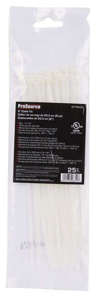 ProSource CV200S-253L Cable Tie, 50 mm Max Bundle Dia, Self-Lock Locking, Nylon, Clear [SKU: ORG6779425]