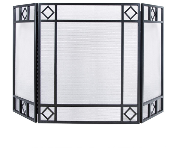 Simple Spaces S38907BK Fire Place Panel Screen, 52 in W, 30 in H, Steel, Powder Coated, Black [SKU: ORG7420474]