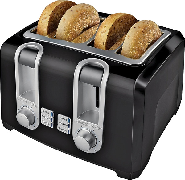 Black+Decker T4569B Electric Toaster, 850 W, 4 Slice/Hr, Manual Control, Black [SKU: ORG6973259]