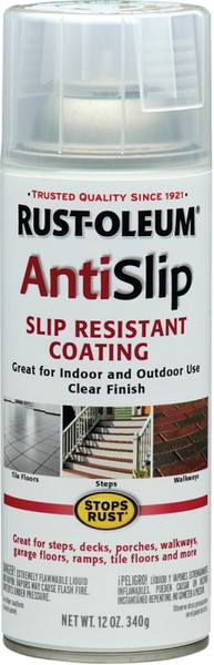 RUST-OLEUM STOPS RUST 271455 Anti-Slip Spray Paint, Clear, 12 oz, Aerosol Can [SKU: ORG6556567]