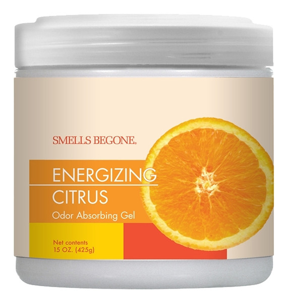 SMELLS BEGONE 50316 Odor Absorbing Gel, 15 oz Jar, Citrus, 450 sq-ft Coverage Area [SKU: ORG7406168]