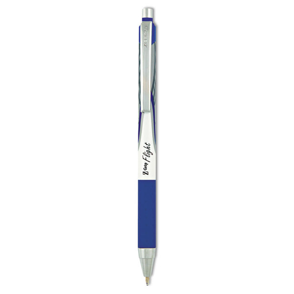 Z-Grip Flight Ballpoint Pen, Retractable, Bold 1.2 mm, Blue Ink, White Barrel, 12/Pack [SKU: ZEB21920]