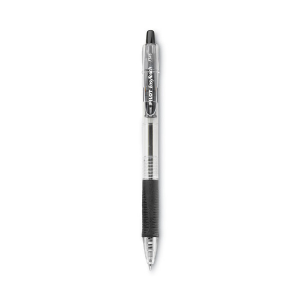 EasyTouch Ballpoint Pen, Retractable, Fine 0.7 mm, Black Ink, Clear Barrel, Dozen [SKU: PIL32210]