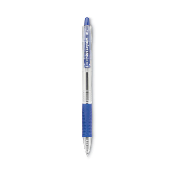 EasyTouch Ballpoint Pen, Retractable, Medium 1 mm, Blue Ink, Clear Barrel, Dozen [SKU: PIL32221]