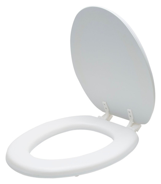 ProSource ES001-WH Toilet Seat, Elongated, PP, White, Plastic Hinge [SKU: ORG1050608]