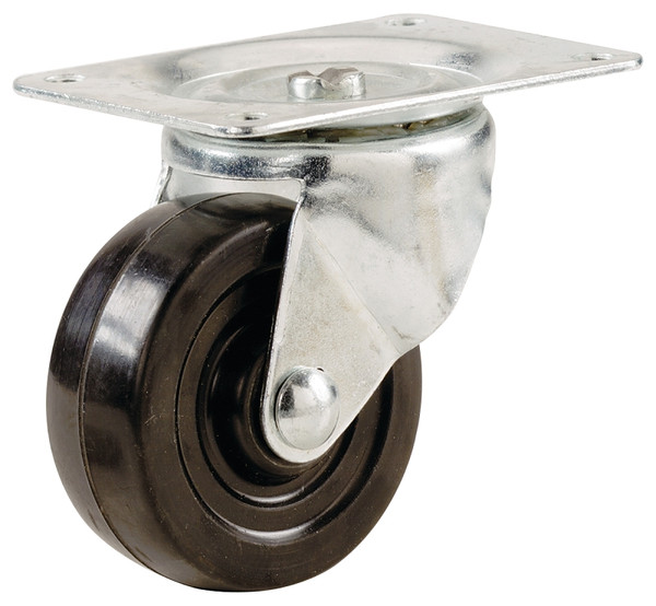 Shepherd Hardware 9479 Swivel Caster, 3 in Dia Wheel, 1-1/4 in W Wheel, Rubber Wheel, 175 lb [SKU: ORG7873813]