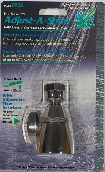 Whedon FP3C Shower Head, 2.5 gpm, 1/2 in Connection, Female, Brass, Chrome, 2 in Dia [SKU: ORG7157621]