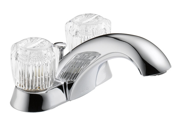 DELTA Classic Series 2522LF Bathroom Faucet, 1.2 gpm, 2-Faucet Handle, Brass, Chrome Plated, Knob Handle, Rigid Spout [SKU: ORG3725249]
