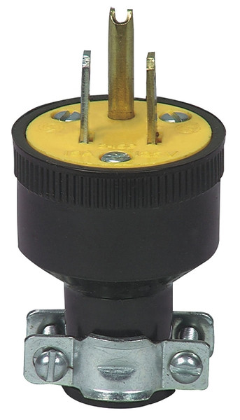 Eaton Wiring Devices BP1709 Electrical Plug, 2 -Pole, 15 A, 125 V, Slot, NEMA: NEMA 5-15, Black [SKU: ORG4542700]