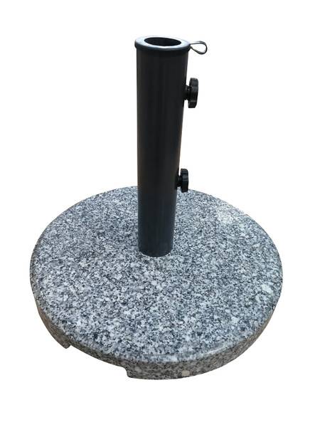 Seasonal Trends 59657 Umbrella Base, 15.7 in Dia, 13.7 in H, Round, Stone, Steel and Plastic, Gray and Black [SKU: ORG9496639]