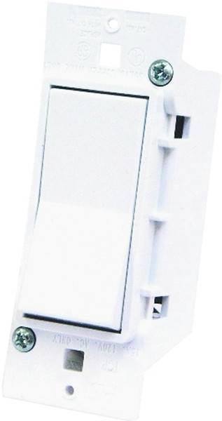 US Hardware E-119C Rocker Switch, 125 V, 15 A, 1-Pole, White [SKU: ORG6441687]