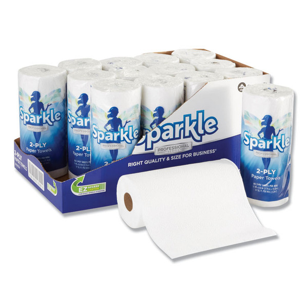 Sparkle ps Premium Perforated Paper Kitchen Towel Roll, 2-Ply, 11 x 8.8, White, 85/Roll, 15 Rolls/Carton [SKU: GPC2717714]