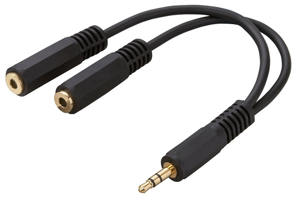 Zenith AY1003MP3MF Audio Y-Cable, 3 in Cord L, Black [SKU: ORG2756716]
