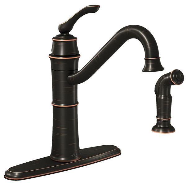 Moen Wetherly Series 87999BRB Kitchen Faucet, 1.5 gpm, 1-Faucet Handle, Stainless Steel, Mediterranean Bronze [SKU: ORG6486146]