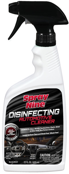 Spray Nine 26522 Disinfectant Automotive Cleaner, 22 oz Bottle, Liquid, Mild [SKU: ORG7410251]