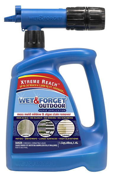 WET & FORGET 805048 Stain Remover, 48 oz, Liquid, Clear Yellow [SKU: ORG9781758]