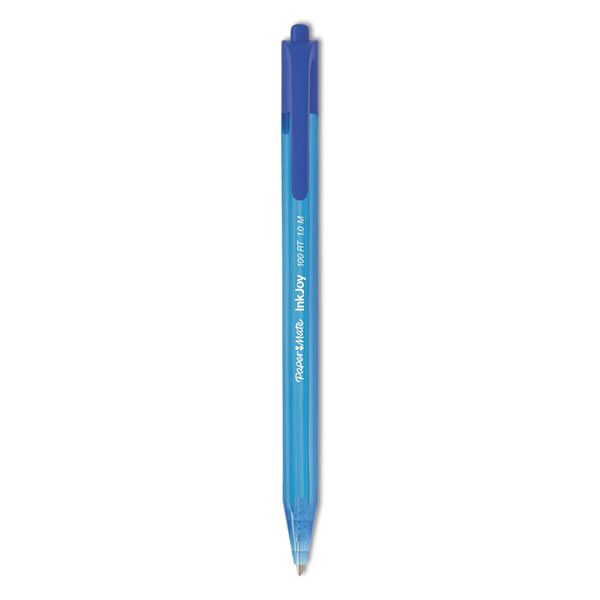 InkJoy 100 RT Ballpoint Pen, Retractable, Medium 1 mm, Blue Ink, Blue Barrel, Dozen [SKU: PAP1951253]