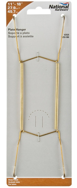 National Hardware V2525 Series N259-986 Plate Hanger, Steel, Brass [SKU: ORG7165095]