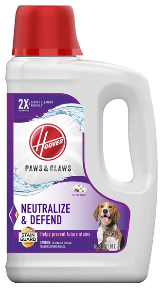 HOOVER Paws & Claws AH30925 Carpet Cleaning Formula, 64 oz, Liquid, Cotton Breeze, Light Yellow/Straw [SKU: ORG7412216]