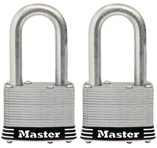 Master Lock 1SSTLFHC Padlock Set, Keyed Alike Key, 5/16 in Dia Shackle, 1-1/2 in H Shackle, Stainless Steel Shackle [SKU: ORG4848412]