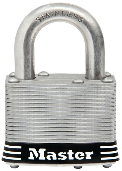 Master Lock 5SSKADHC Padlock, Keyed Alike Key, 3/8 in Dia Shackle, 1 in H Shackle, Stainless Steel Shackle, Laminated [SKU: ORG7133531]
