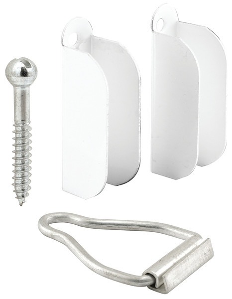 Make-2-Fit PL 8103 Top Hanger and Bottom Latch, Aluminum, Painted, White, For: 3/8 in Screen Frame [SKU: ORG4066841]