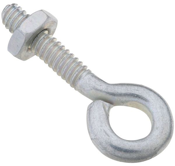 National Hardware N221-051 Eye Bolt, #10-24 Thread, 3/4 in L Thread, 0.28 in ID Dia Eye, 0.91 in L Shank, Steel, Zinc [SKU: ORG6043293]