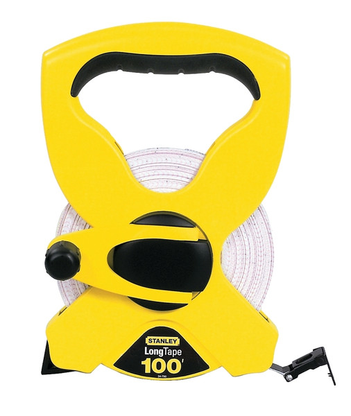 STANLEY 34-790 Measuring Tape, 100 ft L Blade, 1/2 in W Blade, Fiberglass Blade, ABS Case, Black/Yellow Case [SKU: ORG6087886]
