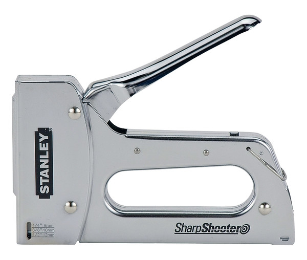 STANLEY TR110 Staple Gun, 84 Magazine, 27/64 in W Crown, 1/4 to 9/16 in L Leg, Steel Staple, Silver [SKU: ORG0011015]