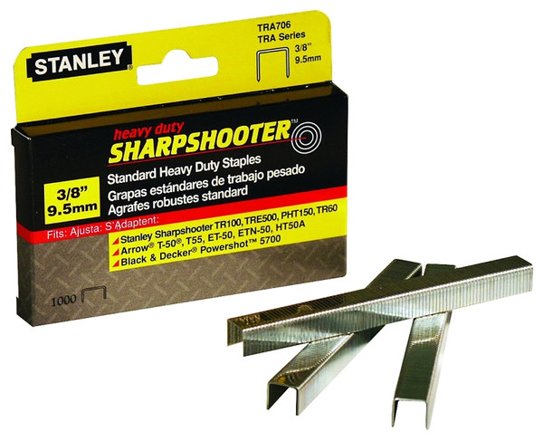 STANLEY TRA706-5C Narrow Crown Staple, 27/64 in W Crown, 3/8 in L Leg, Galvanized [SKU: ORG4565495]