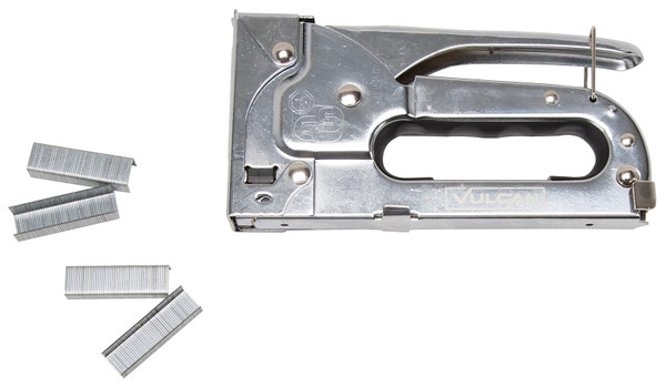 Vulcan RT-101C Staple Gun, 50 Staples/Row Magazine, Fine Wire Staples Staple, Stainless Steel Staple, Silver [SKU: ORG7859663]