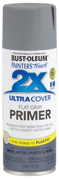 RUST-OLEUM PAINTER'S Touch 249088 Spray Primer, Flat, Gray, 12 oz, Aerosol Can [SKU: ORG1617828]