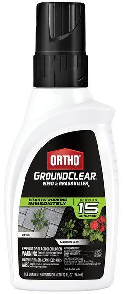 Ortho GROUNDCLEAR 4650306 Weed and Grass Killer, Liquid, Spray Application, 32 oz Bottle [SKU: ORG5152459]