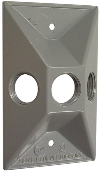 HUBBELL 5189-5 Cluster Cover, 4-19/32 in L, 2-27/32 in W, Rectangular, Zinc, Gray, Powder-Coated [SKU: ORG1305879]