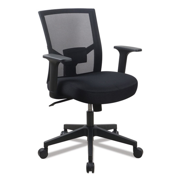Mesh Back Fabric Task Chair, Supports Up to 275 lb, 17.32" to 21.1" Seat Height, Black Seat, Black Back [SKU: ALEWS42B17]