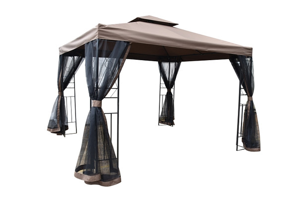 Seasonal Trends Gazebo with Netting, 118 in W Exterior, 118 in D Exterior, 105.51 in H Exterior, Square [SKU: ORG9158304]