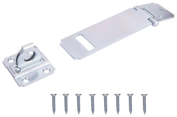 ProSource LR-124-BC3L-PS Safety Hasp, 4-1/2 in L, 4-1/2 in W, Steel, Zinc, 7/16 in Dia Shackle, Loose Staple [SKU: ORG1489467]
