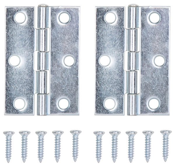 ProSource LR-055-PS Utility Hinge, Steel, Zinc, Removable Pin, 180 deg Range of Motion, Full Mortise Mounting [SKU: ORG2930329]