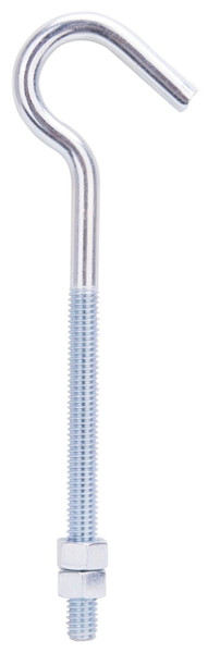ProSource LR326 Hook Bolt, 9.3 mm Thread, 4 in L Thread, 7-1/4 in L, Steel, Zinc [SKU: ORG1969971]