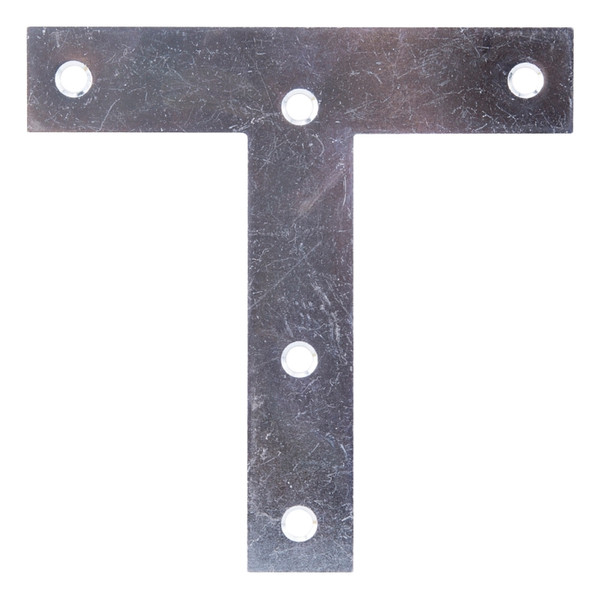ProSource 22499ZCL3L T-Plate, 5 in L, 5 in W, 2 mm Thick, Steel, Zinc [SKU: ORG6764013]