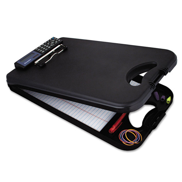 DeskMate II with Calculator, 0.5" Clip Capacity, Holds 8.5 x 11 Sheets, Black [SKU: SAU00534]
