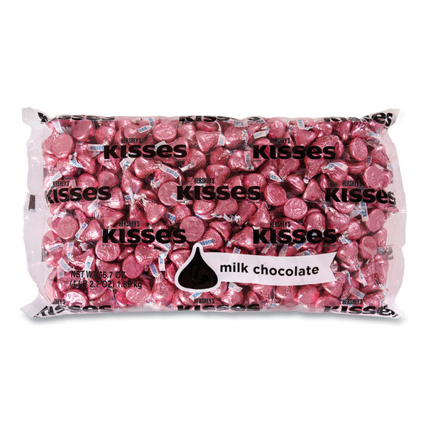KISSES, Milk Chocolate, Pink Wrappers, 66.7 oz Bag, Delivered in 1-4 Business Days [SKU: GRR24600052]